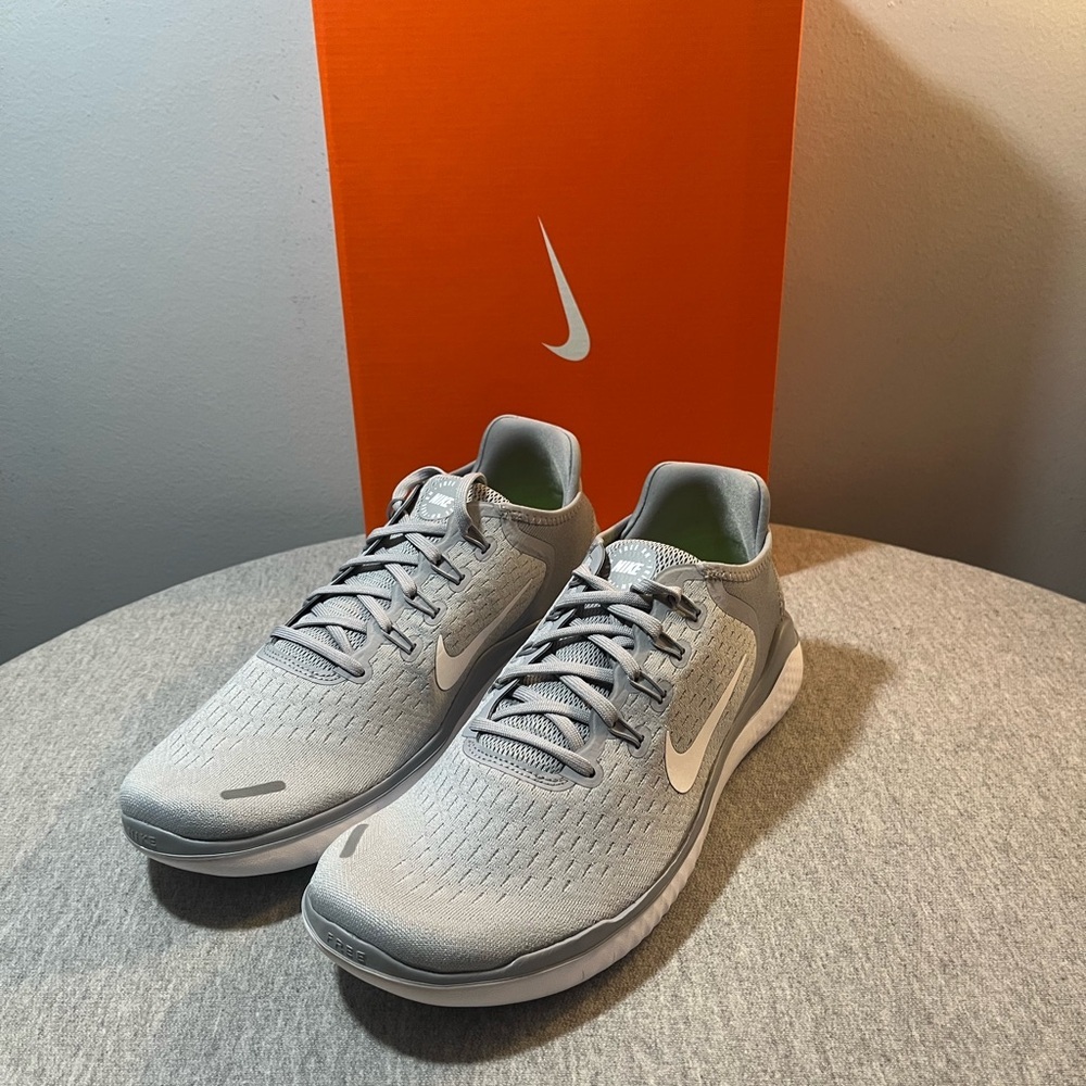 Nike Free RN 2018 Wolf Grey/White-Volt Athletic Men’s Shoe Size 9.5 942836-003​